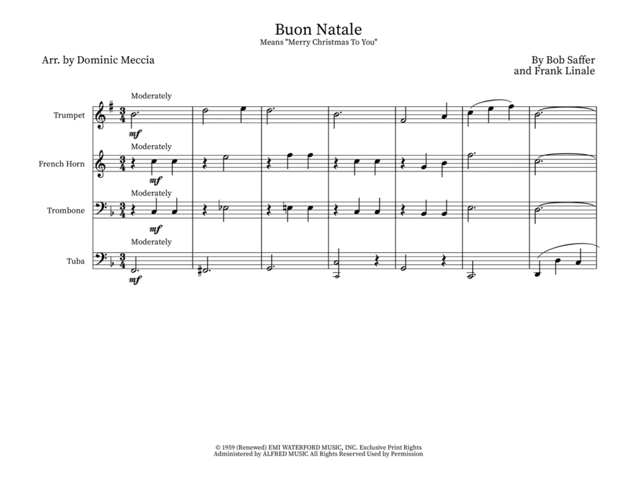 Buon Natale (means Merry Christmas To You) (arr. Dominic Meccia)