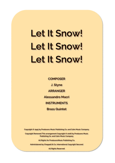 Let It Snow! Let It Snow! Let It Snow! (arr. Alessandro Macrì)