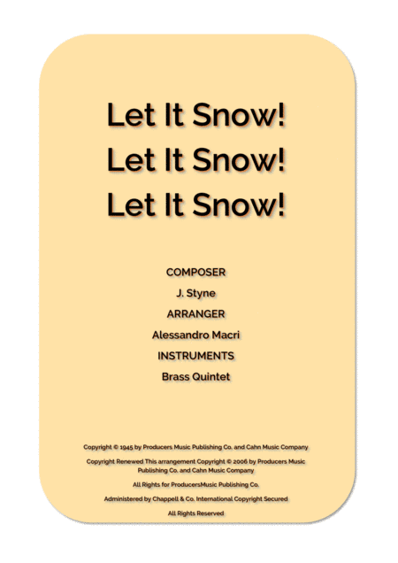 Let It Snow! Let It Snow! Let It Snow! (arr. Alessandro Macrì)