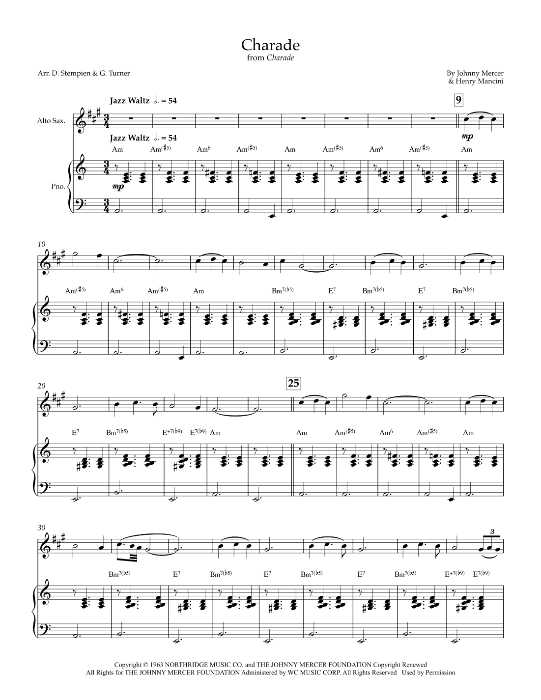Charade (arr. Debra E. Stempien, Gregory H. Turner)