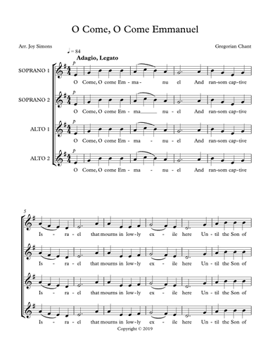 O Come, O Come Emmanuel (arr. Joy Simons)
