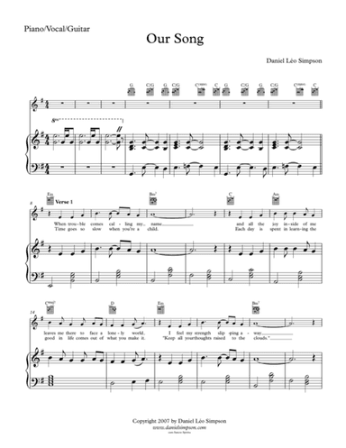 Our Song (Piano/Vocal/Guitar)