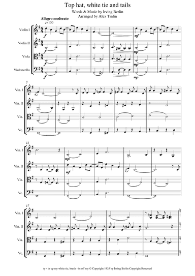 Top Hat, White Tie And Tails (arr. Alex Tinlin)