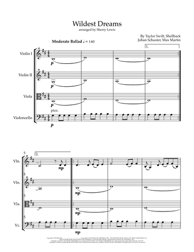Wildest Dreams (arr. Sherry Lewis)
