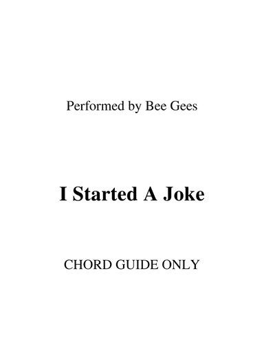 I Started A Joke (arr. RWM)