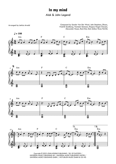 In My Mind (arr. Leticia Arnold)