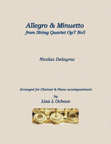 Allegro & Minuetto Op7 No5 for Clarinet and Piano (arr. Lisa L Ochoco)