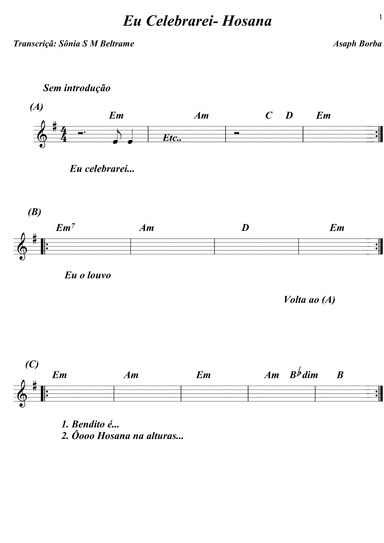 Eu Celebrarei - Hosana