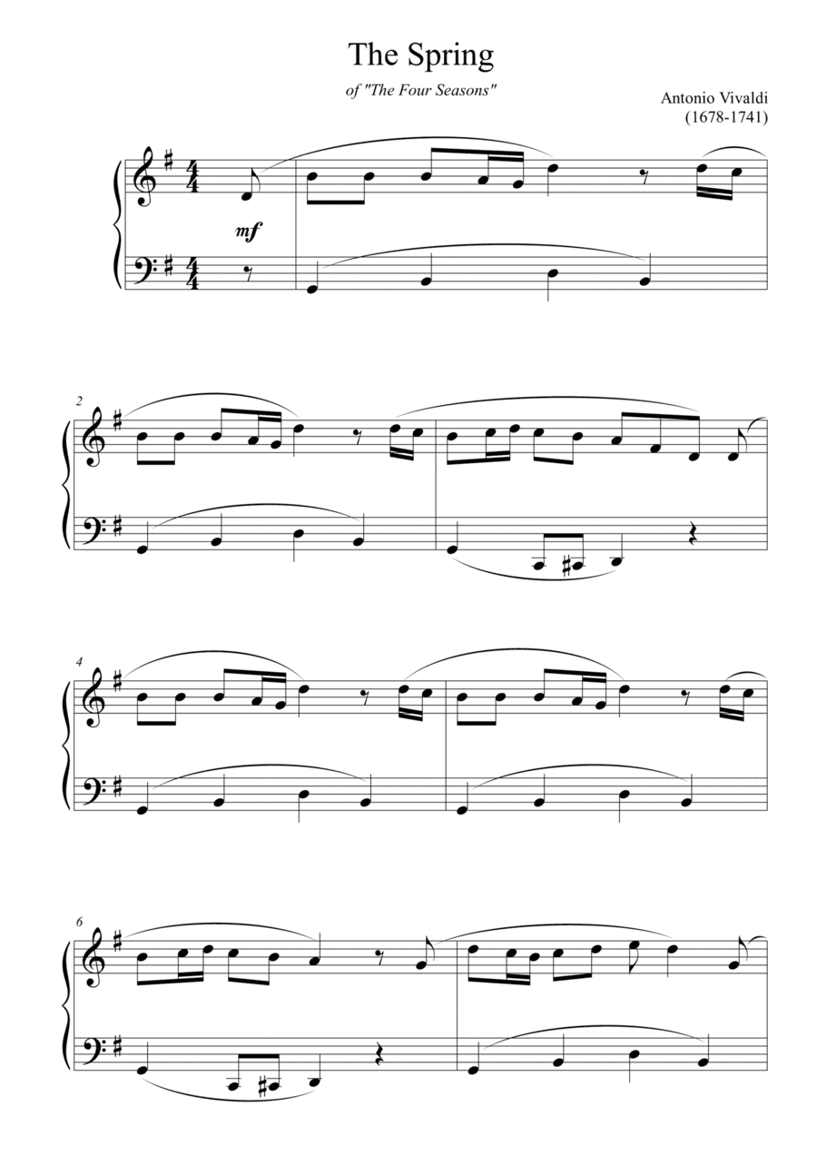 The Spring (The Four Seasons) (arr. Passoni Music)