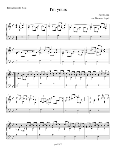 I'm Yours (arr. Goos ten Napel)