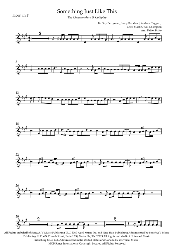 Something Just Like This (arr. Fabio Britto)