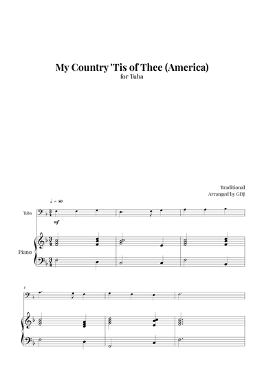 My Country 'Tis of Thee (America) (arr. GDJ)