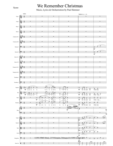 We Remember Christmas - SATB or solo vocal with full orchestra