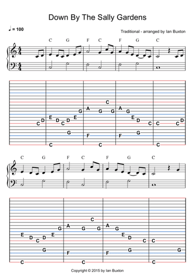 Down By The Sally Gardens for Celtic or Folk Harp with Chords (arr. Ian Buxton)