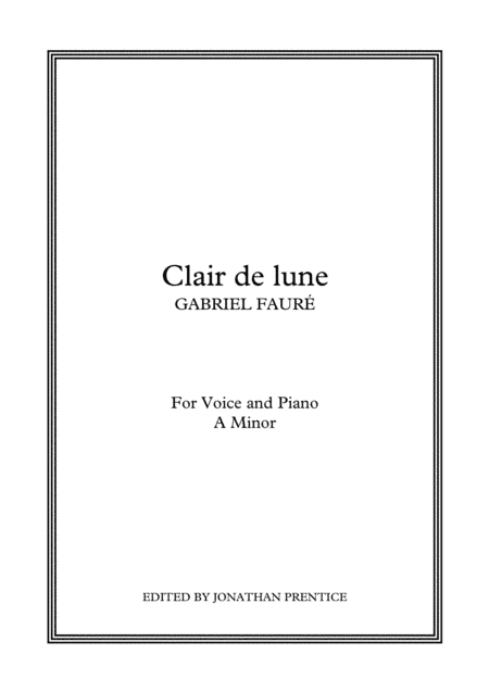 Clair de lune (A Minor) (arr. Jonathan Prentice)