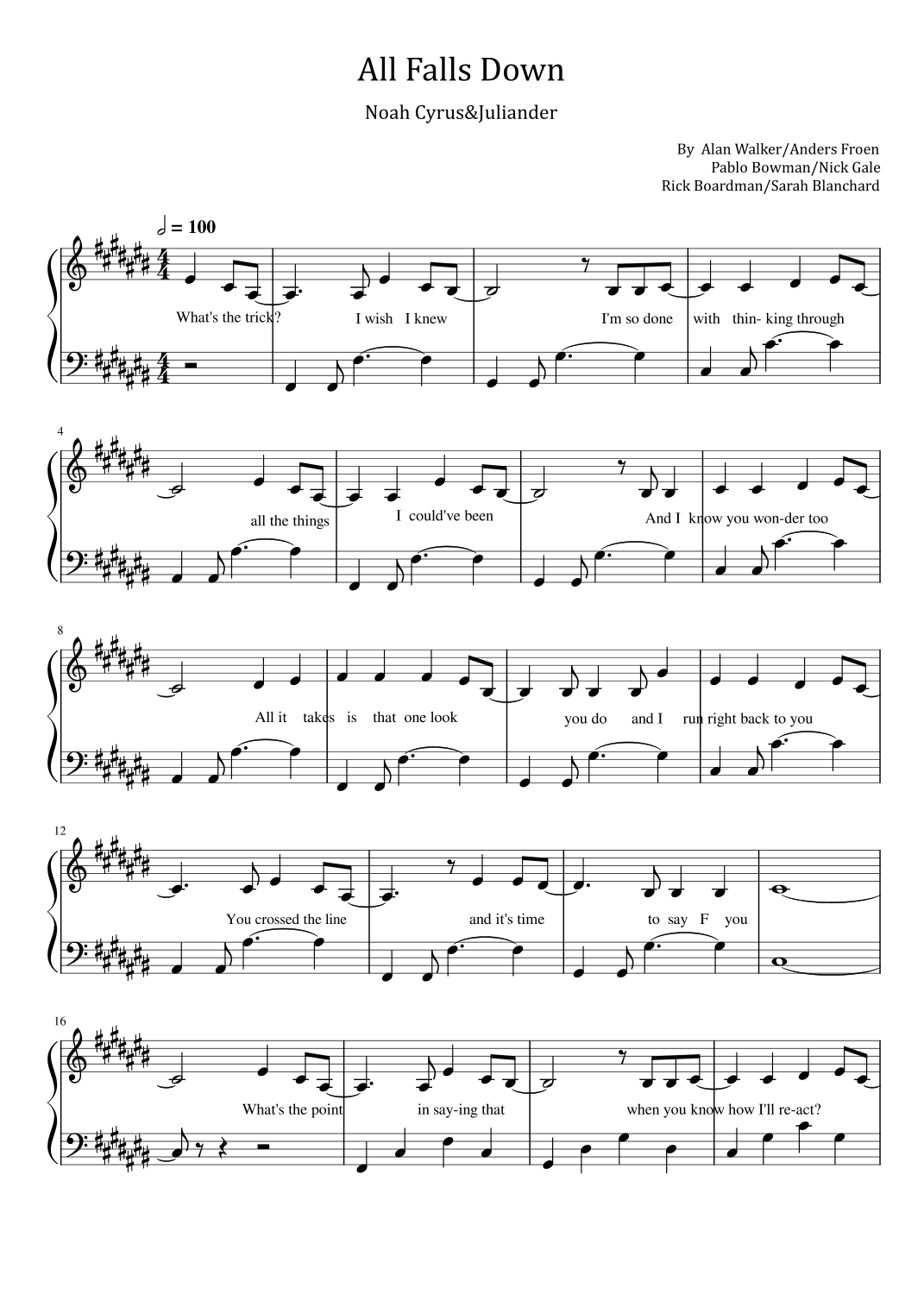 All Falls Down (arr. poon)