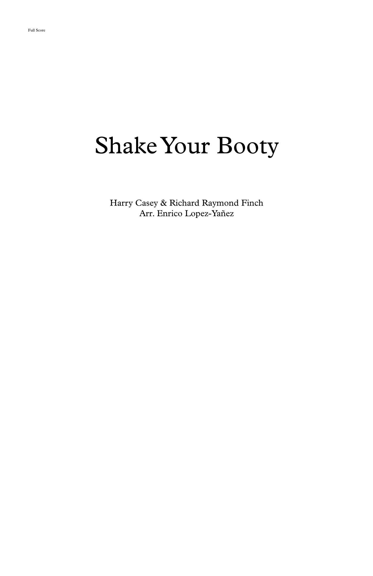 Shake Your Booty (arr. Enrico Lopez-Yañez)