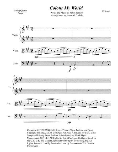 Colour My World (arr. James M. Guthrie, ASCAP)
