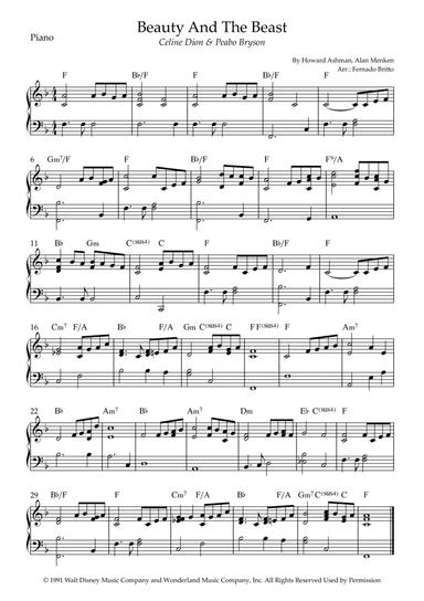 Beauty And The Beast (arr. Fernando Britto)