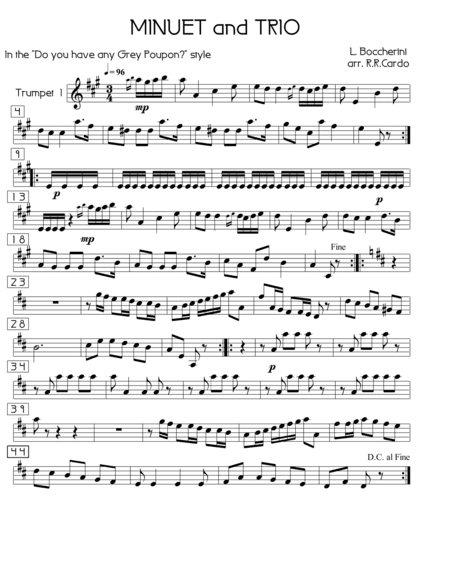 Minuet and Trio - L. Boccherini (for Brass Quintet/Trumpet 1) (arr. R.R.Cardo)