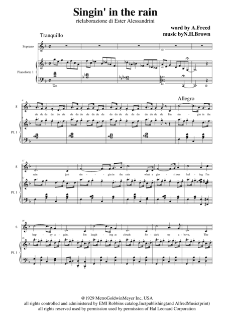 Singin' In The Rain (arr. Ester Alessandrini)