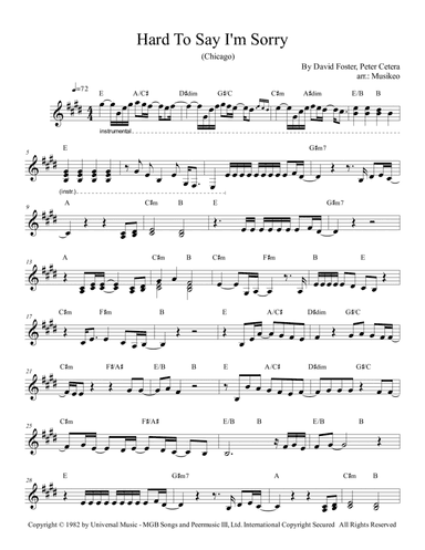 Hard To Say I'm Sorry (arr. Musikeo)