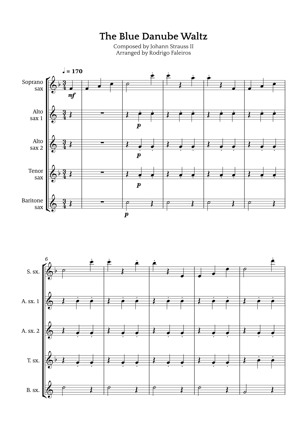 The Blue Danube Waltz (arr. Rodrigo Faleiros)
