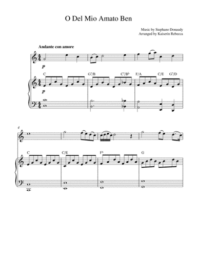 O Del Mio Amato Ben (arr. Kaiserin Rebecca)
