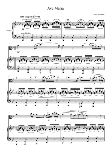 Franz Schubert - Ave Maria (Viola Solo) - Bb Key (arr. André Laitano)