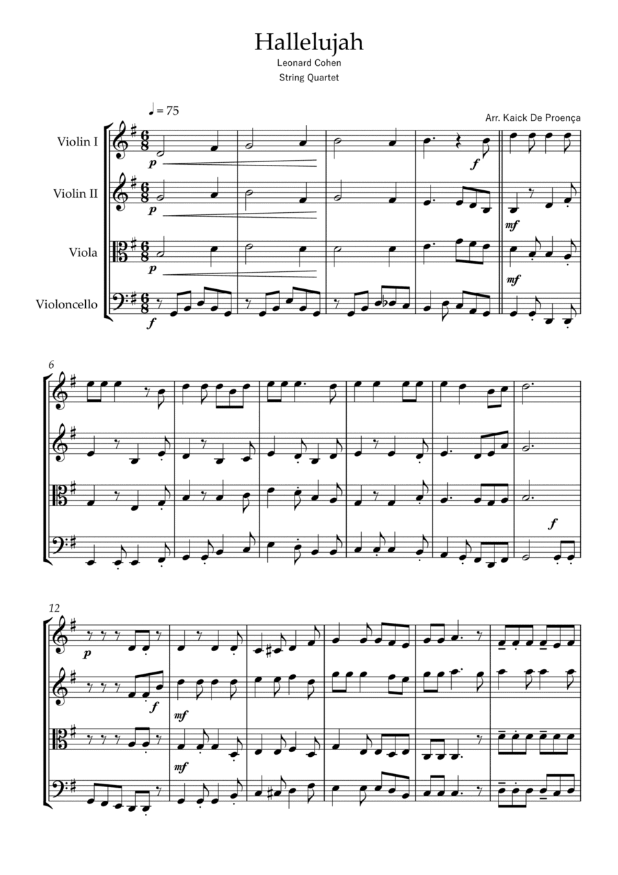 Hallelujah (arr. Kaick de Proença)