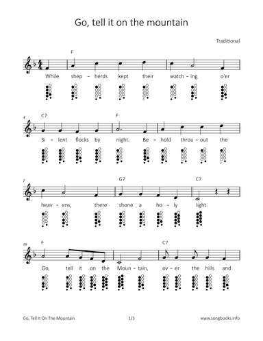 Go, tell it on the mountain (arr. songbooks.info)