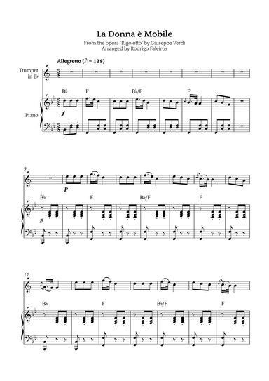 La Donna è Mobile (arr. Rodrigo Faleiros)