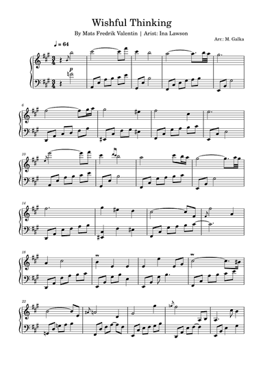 Wishful Thinking (arr. M. Galka)