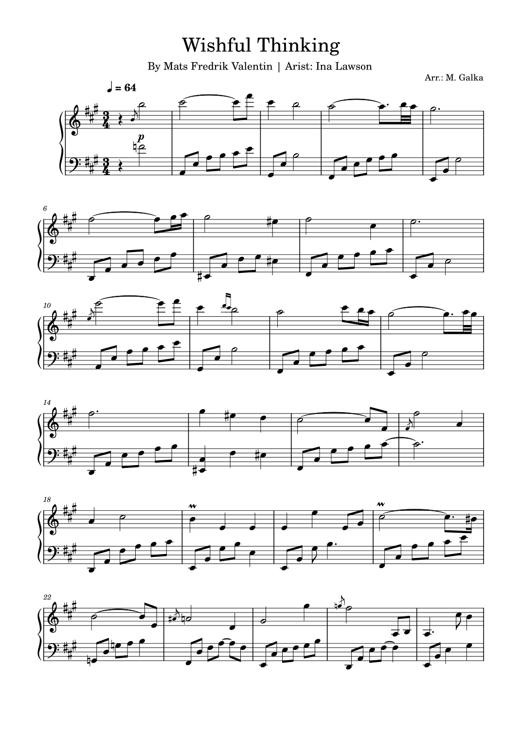 Wishful Thinking (arr. M. Galka)