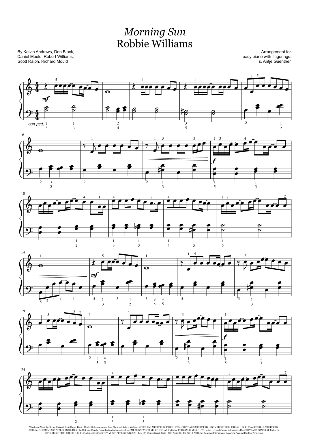 Morning Sun (arr. Antje Günther)