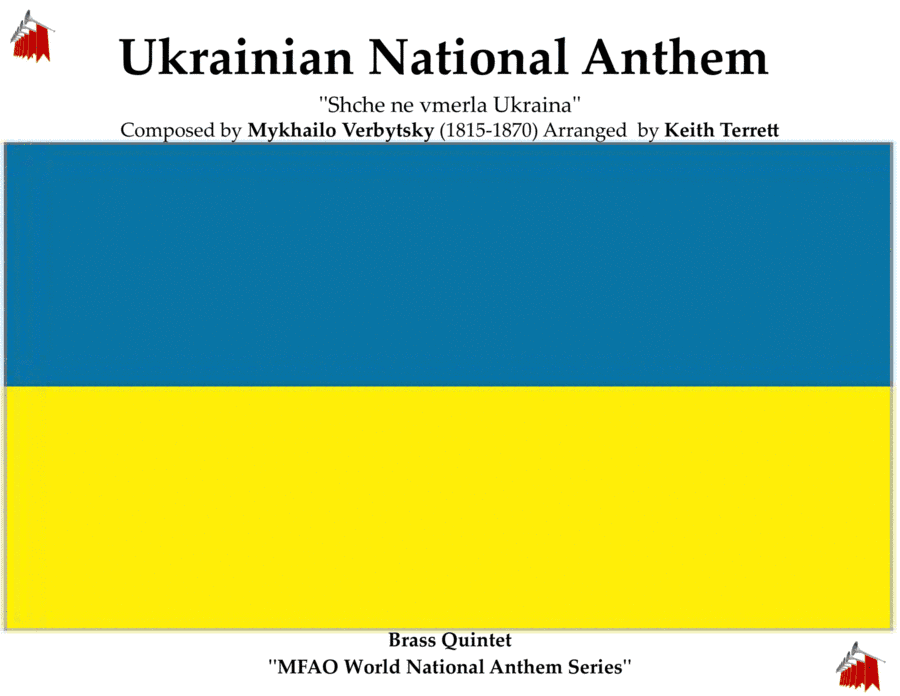 Ukrainian National Anthem ''Shche ne vmerla Ukraina'' for Brass Quintet (arr. Keith Terrett)
