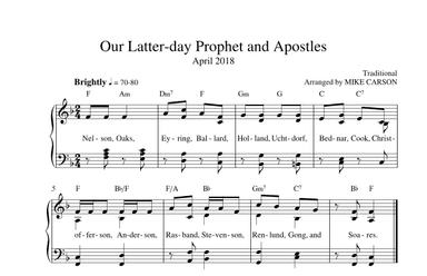 Our Latter-day Prophet and Apostles (arr. Mike Carson)
