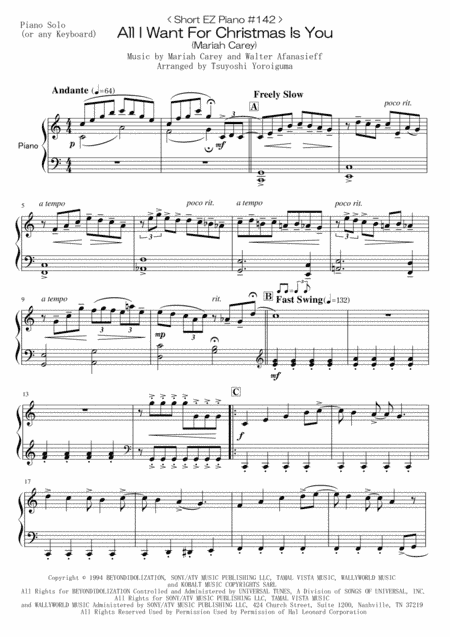 All I Want For Christmas Is You (arr. Tsuyoshi Yoroiguma)