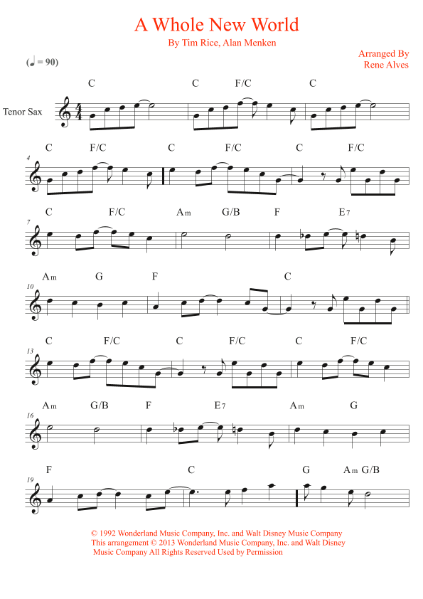 A Whole New World (reprise) (arr. Rene Alves)