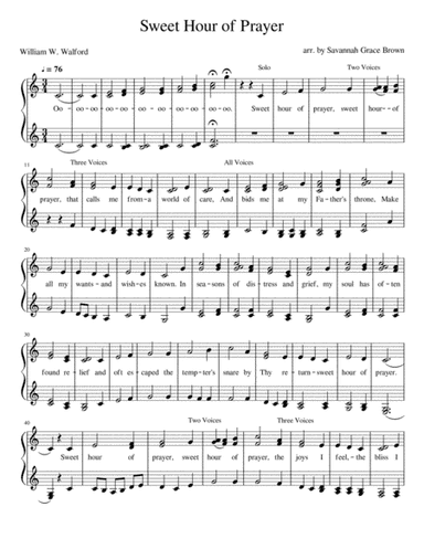 Sweet Hour of Prayer (arr. Savannah Grace Brown)