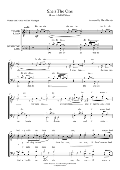 She's The One (arr. Mark Burnip)