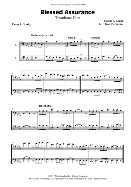 Blessed Assurance (arr. Gert Th. Walter)