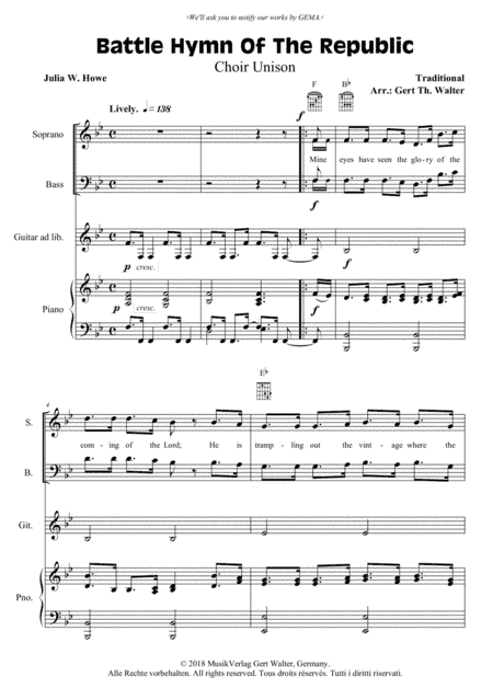 Battle Hymn Of The Republic (arr. Gert Th. Walter)