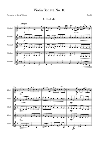 Corelli Violin Sonata No. 10 (arr. Joe Williams)