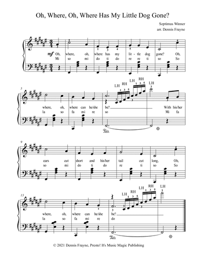 Oh, Where, Oh, Where Has My Little Dog Gone? (Oh Where Oh Where Has My Little Dog Gone) (arr. Dennis Frayne)