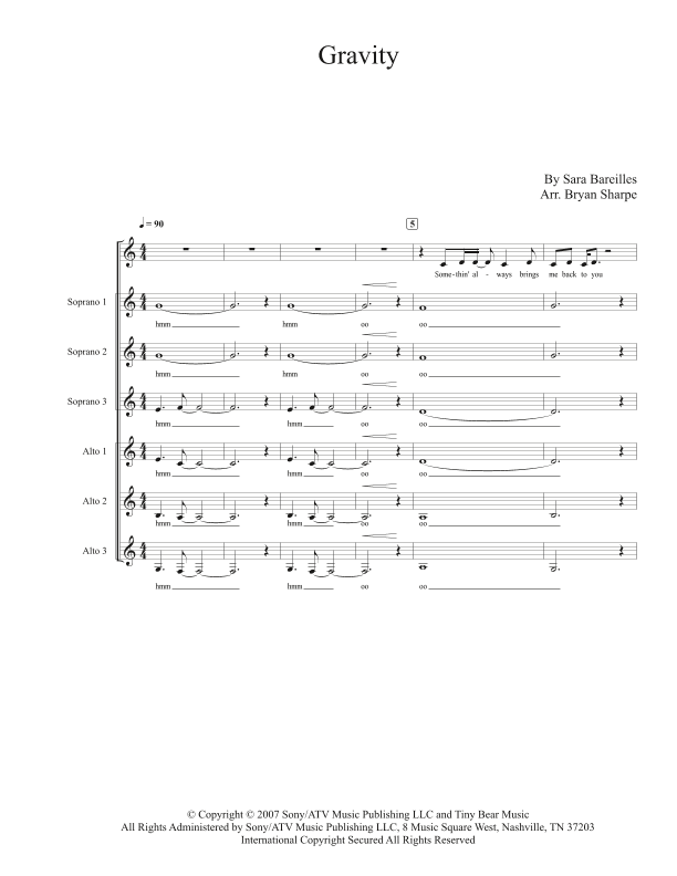 Gravity (arr. Bryan Sharpe)