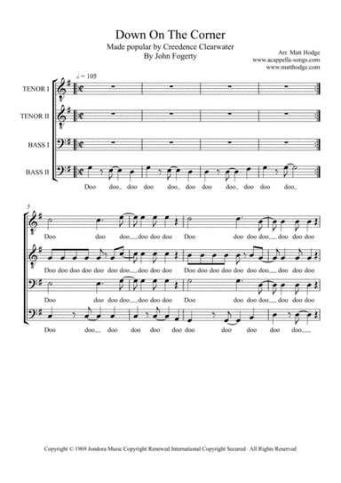 Down On The Corner (arr. Matt Hodge)