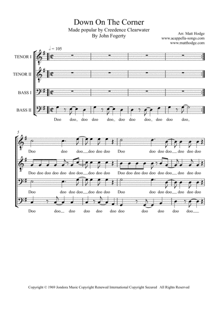 Down On The Corner (arr. Matt Hodge)