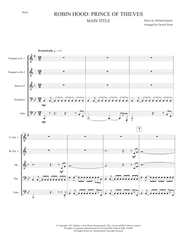 Main Title-prince Of Thieves (arr. Dereck Scott)