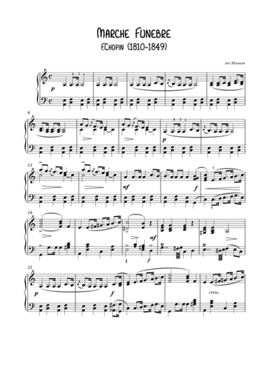 Marche Funebre by F.Chopin (arr. PianoSheetNow)